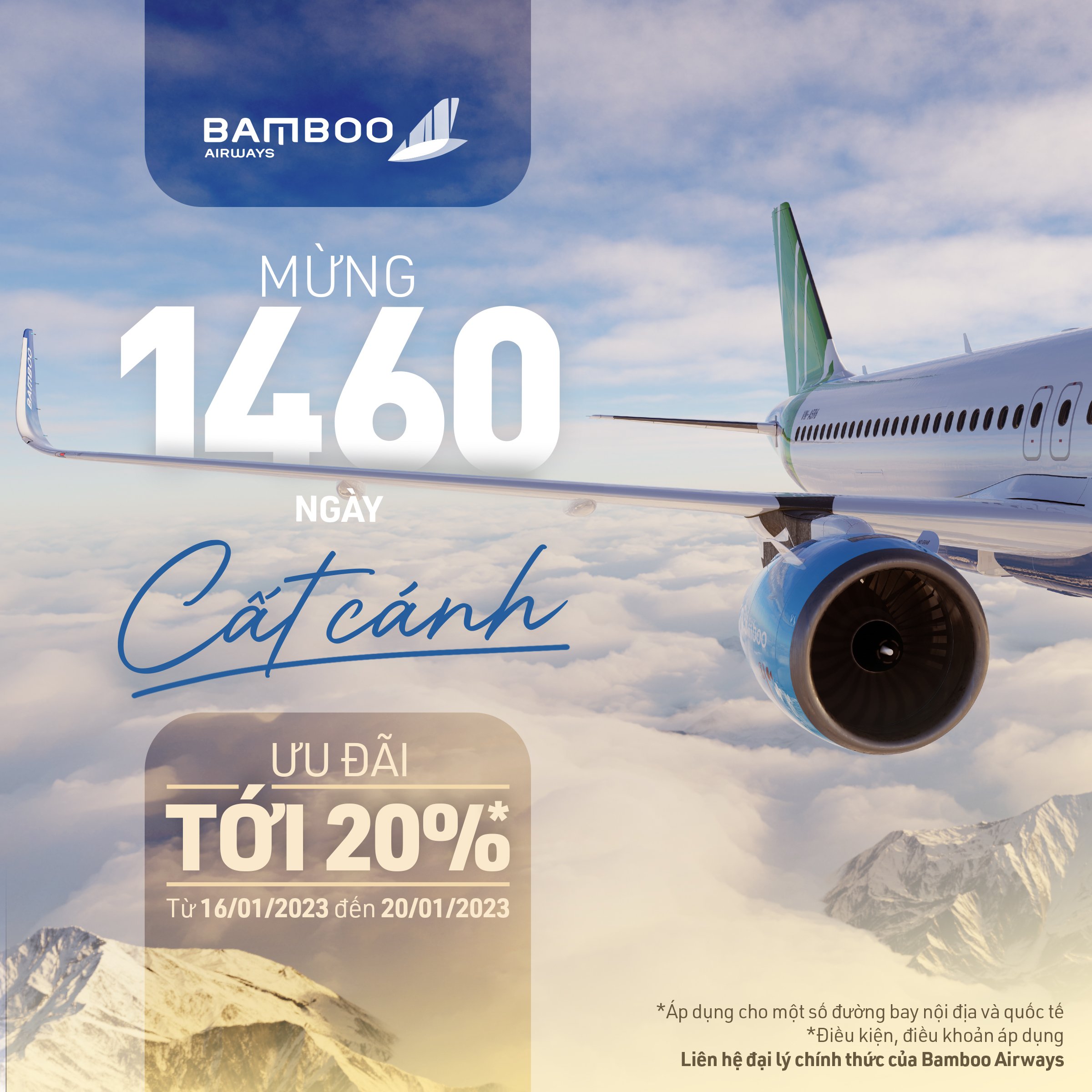 BAMBOO AIRWAYS_THÔNG BÁO TRIỂN KHAI CHƯƠNG TRÌNH KỈ NIỆM 1460 NGÀY CẤT CÁNH BAMBOO AIRWAYS